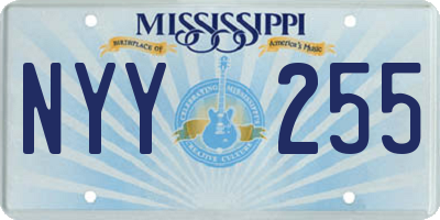 MS license plate NYY255