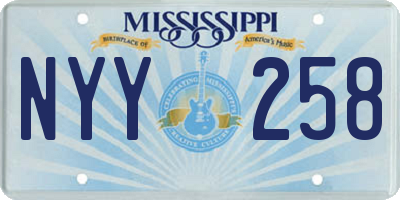 MS license plate NYY258
