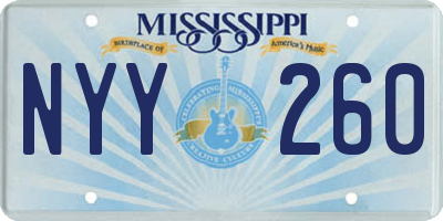 MS license plate NYY260