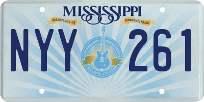 MS license plate NYY261