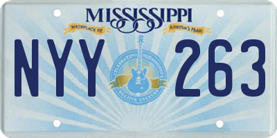 MS license plate NYY263