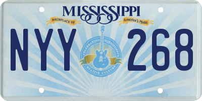 MS license plate NYY268