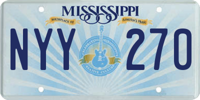 MS license plate NYY270