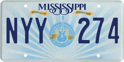MS license plate NYY274