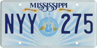 MS license plate NYY275