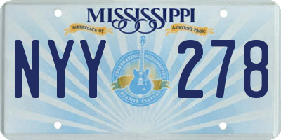MS license plate NYY278