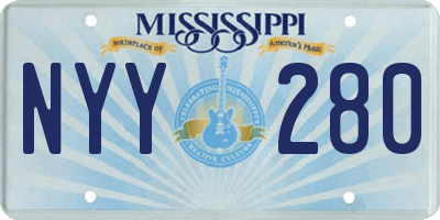 MS license plate NYY280