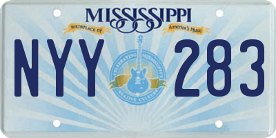 MS license plate NYY283