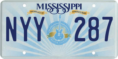 MS license plate NYY287