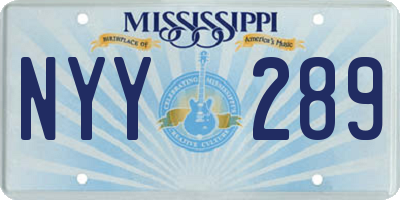 MS license plate NYY289