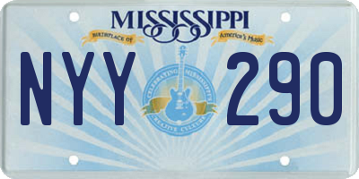 MS license plate NYY290