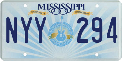 MS license plate NYY294