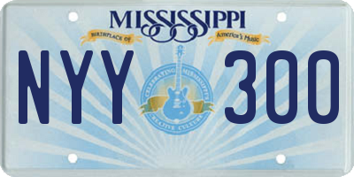 MS license plate NYY300