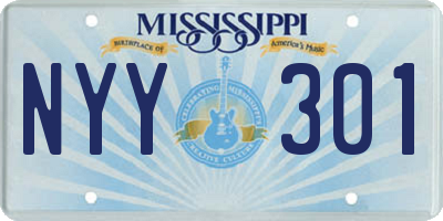 MS license plate NYY301
