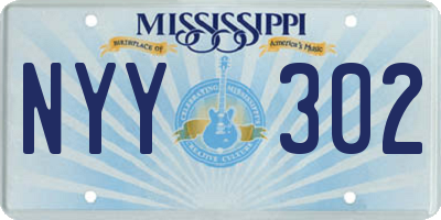 MS license plate NYY302