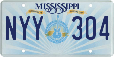 MS license plate NYY304