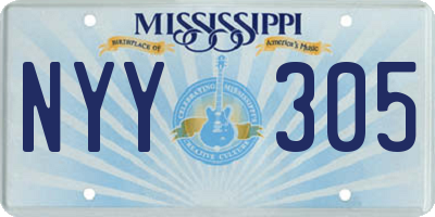 MS license plate NYY305