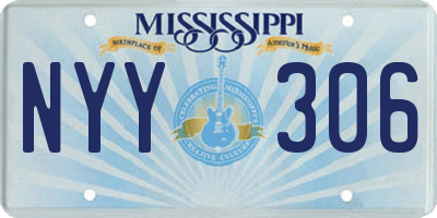 MS license plate NYY306