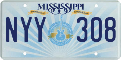 MS license plate NYY308