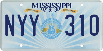 MS license plate NYY310