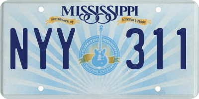 MS license plate NYY311