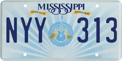 MS license plate NYY313