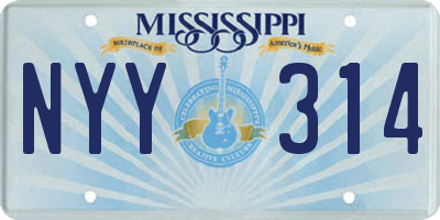 MS license plate NYY314