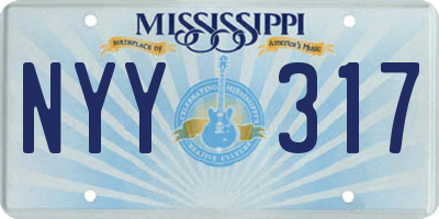 MS license plate NYY317
