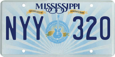 MS license plate NYY320