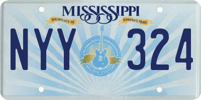 MS license plate NYY324