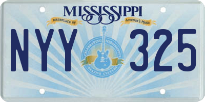 MS license plate NYY325