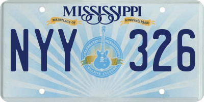 MS license plate NYY326