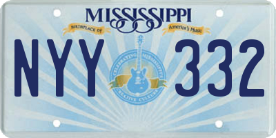 MS license plate NYY332