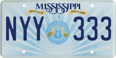 MS license plate NYY333