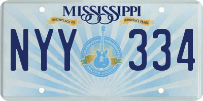MS license plate NYY334