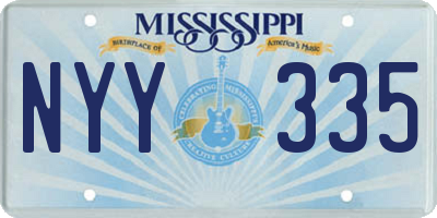 MS license plate NYY335
