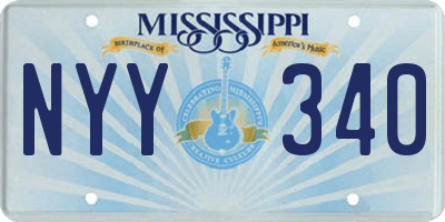 MS license plate NYY340