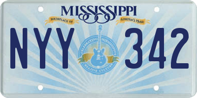 MS license plate NYY342