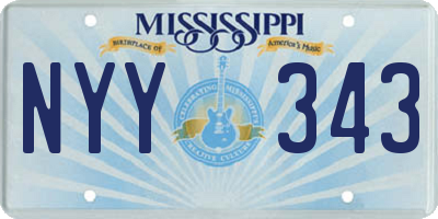 MS license plate NYY343