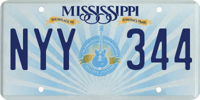 MS license plate NYY344