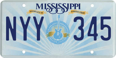 MS license plate NYY345