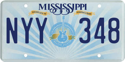 MS license plate NYY348