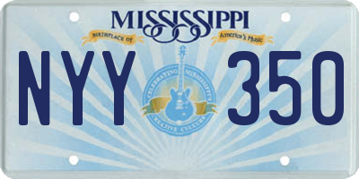 MS license plate NYY350