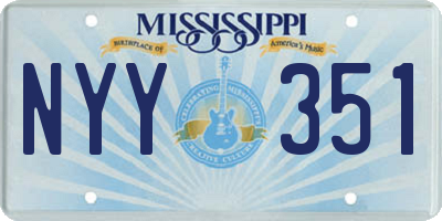 MS license plate NYY351