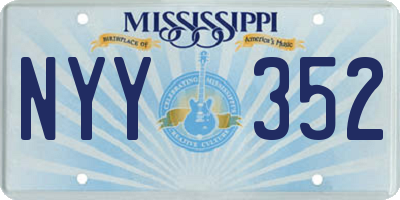 MS license plate NYY352