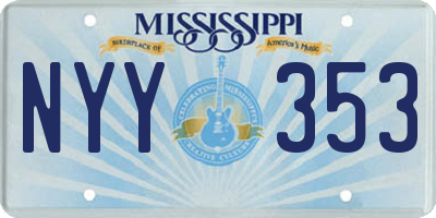 MS license plate NYY353