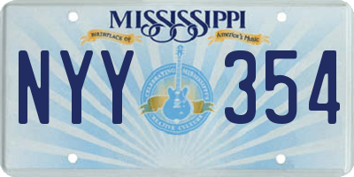 MS license plate NYY354