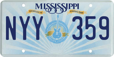 MS license plate NYY359