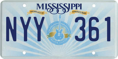 MS license plate NYY361