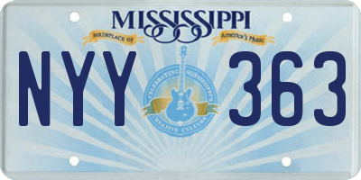 MS license plate NYY363